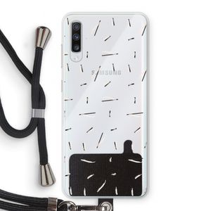 Hipster stripes: Samsung Galaxy A70 Transparant Hoesje met koord