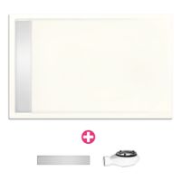 Douchevloer Xenz Easy Tray | 110x90 cm | Incl.Gootcover en Afvoersifon | Acryl | Rechthoek | Wit mat