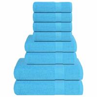 8-delige Handdoekenset 360 g/m 100% katoen turquoise 8-delige Handdoekenset 360 g/m 100% katoen turquoise