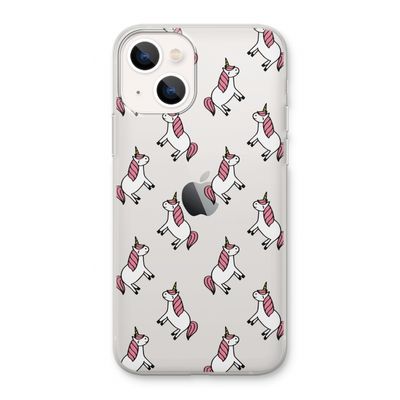 Eenhoorns overal: iPhone 13 Transparant Hoesje
