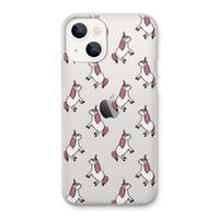 Eenhoorns overal: iPhone 13 Transparant Hoesje