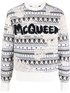 Alexander McQueen pull à motif en intarsia - Tons neutres