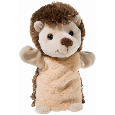 Pluche bruine egel - handpop knuffel - 25 cm - speelgoed - knuffel cadeau