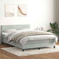 Boxspring met matras fluweel lichtgrijs 160x210 cm