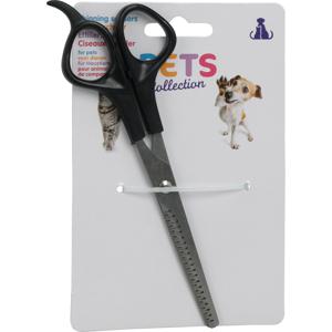 Pets Collection huisdieren knipschaar - vacht uitdunnen - rvs/kunststof - katten/honden - 18 cm