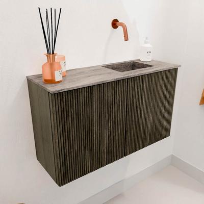 Toiletmeubel Mondiaz Joya Dlux | 70 cm | Meubelkleur Shadow | Faye wastafel Oza Wasbak Rechts | Zonder kraangat(en)
