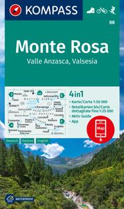 Wandelkaart 88 Monte Rosa | Kompass