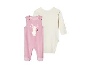 lupilu Baby kledingset 2-delig (roze/wit, 50/56)