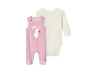 lupilu Baby kledingset 2-delig (roze/wit, 50/56)