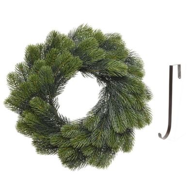Dennenkrans 50 cm met 106 takken kerstversiering met ijzeren hanger