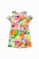 T-shirtjurk met cut-outs en bloemen - RED - 7/8