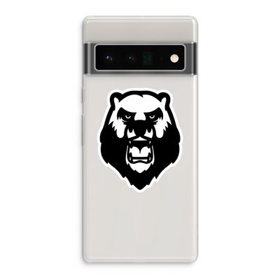 Angry Bear (white): Google Pixel 6 Pro Transparant Hoesje