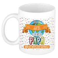 Naam mok papa Aaron - wit - de beste - keramiek - 300 ml - Vaderdag/verjaardag