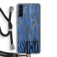 Blauwe nerven: Samsung Galaxy S21 Plus Transparant Hoesje met koord