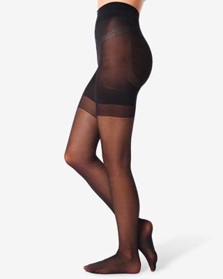 HEMA Ultimate control panty glans 40D zwart (zwart)