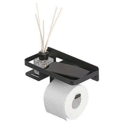Tiger Toiletrolhouder Caddy Met Planchet Zwart