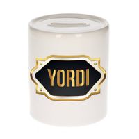Yordi naam / voornaam kado spaarpot met embleem - Naam spaarpotten - thumbnail