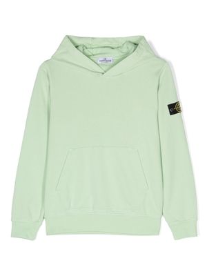 Stone Island Junior hoodie en coton à patch Compass - Vert