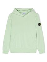 Stone Island Junior hoodie en coton à patch Compass - Vert