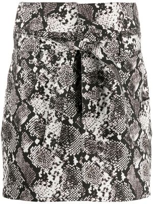 The Attico minijupe à motif peau de serpent - Gris