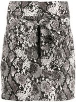 The Attico minijupe à motif peau de serpent - Gris
