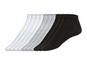 esmara 10 paar damessneakersokken (Zwart/grijs/wit, 35-38)