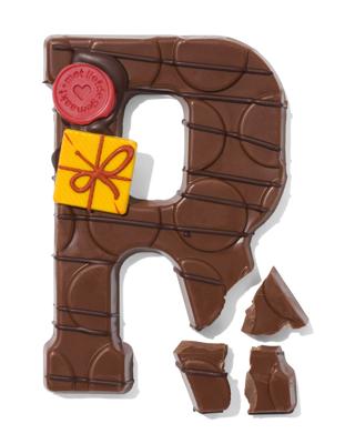 051 Handgedecoreerde Chocoladeletter Melk R 180g