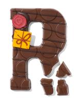 051 Handgedecoreerde Chocoladeletter Melk R 180g