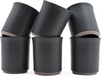 Koffiekopjes - koffiemok - koffiebeker - set van 6 kopjes - 150ML - keramiek - hip en trendy - Donkergrijs (heel lichte tint donkerblauw) - thumbnail