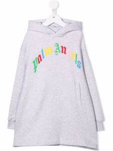 Palm Angels Kids robe-hoodie à logo imprimé - 0684 MEDIUM GREY MULTICOLOR