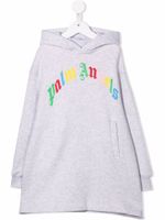 Palm Angels Kids robe-hoodie à logo imprimé - 0684 MEDIUM GREY MULTICOLOR
