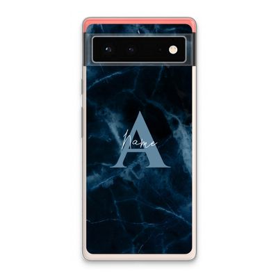 Midnight Marble: Google Pixel 6 Transparant Hoesje