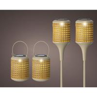 Lumineo Led solar light ø10.5-h80cm 4- delig