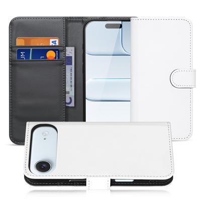 Apple iPhone Air Boekhoes Wit Met Pasjeshouder Kunstleer