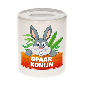 Kinder spaarpot met konijn print 9 cm   -