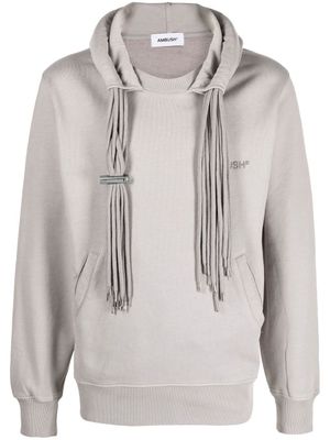 AMBUSH hoodie en coton à liens de resserrage - Gris