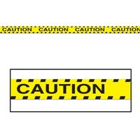 Geel afzetlint met de tekst Caution 6 meter - thumbnail