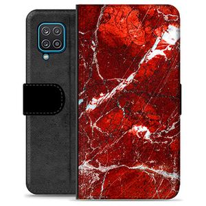 Samsung Galaxy A12 Premium Wallet Hoesje - Rood Marmer