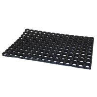 2x Buitenmatten / deurmatten rubber zwart 60 x 40 x 2.3 cm - Deurmatten - thumbnail