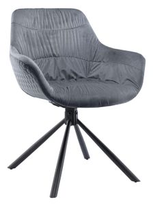 Artistiq Draaibare Eetkamerstoel 'Tyonna' Velvet, kleur Grijs