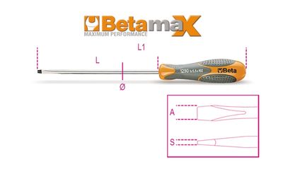 Beta Schroevendraaier voor sleufschroeven 1290 4X125 - 012900033