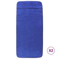 vidaXL Strandhanddoeken 2 st 400 g/m² 60x135 cm stof koningsblauw - thumbnail