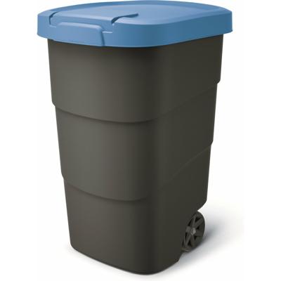 Afvalcontainer/rolemmer Wheeler - blauw - 95 liter - 54 x 50 x 76 cm - huis/tuin afval scheiden