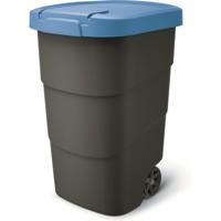 Afvalcontainer/rolemmer Wheeler - blauw - 95 liter - 54 x 50 x 76 cm - huis/tuin afval scheiden