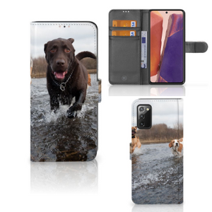 Samsung Galaxy Note 20 Telefoonhoesje met Pasjes Honden Labrador