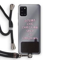 Christian Grey: Samsung Galaxy A31 Transparant Hoesje met koord