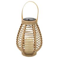 Home deco factory Zonnelantaarn tafellamp - Solar - rotan - 26,5 cm - kaarseffect Home deco factory Zonnelantaarn tafellamp - Solar - rotan - 26,5 cm - kaarseffect