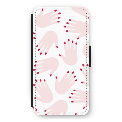 Hands pink: iPhone 11 Pro Max Flip Hoesje
