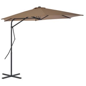 VidaXL Parasol met stalen paal 300 cm taupe