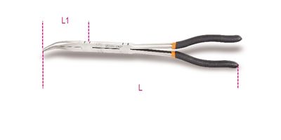 Beta Gebogen extra lange buigtangen met dubbel werkend scharniers, 45°, anti-slip dubbel gelaagde PVC handgreep 1009L/DP - 010090059